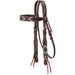 Beaded Turquoise and Brown Browband Headstall