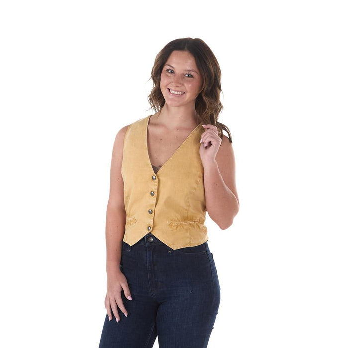 Women's Gold Smile Pocket Fashion Vest