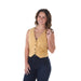 Women's Gold Smile Pocket Fashion Vest