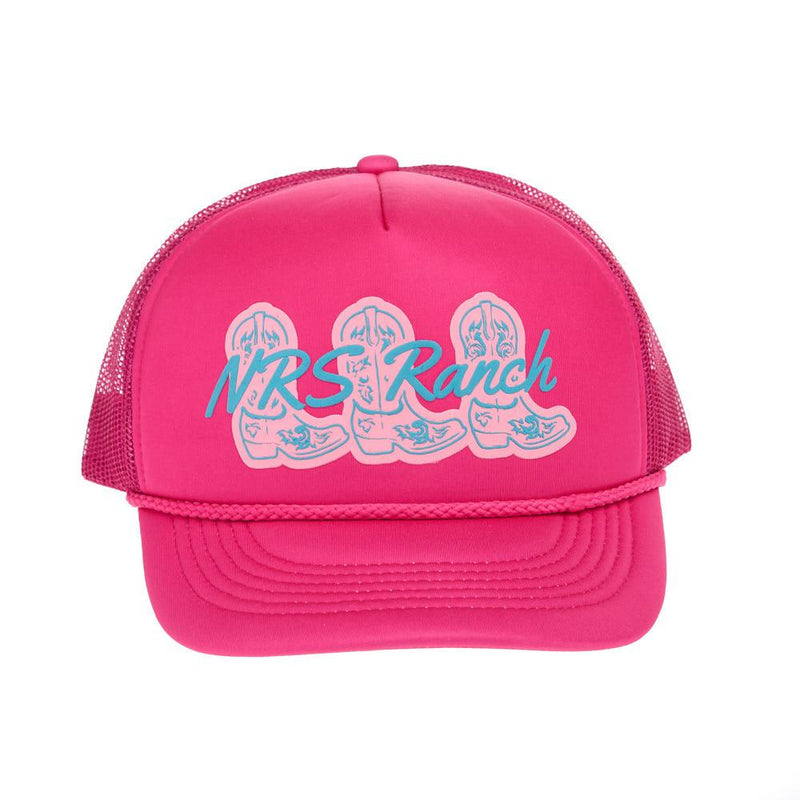 Ranch Cowgirl Boots Hot Pink Foam Cap