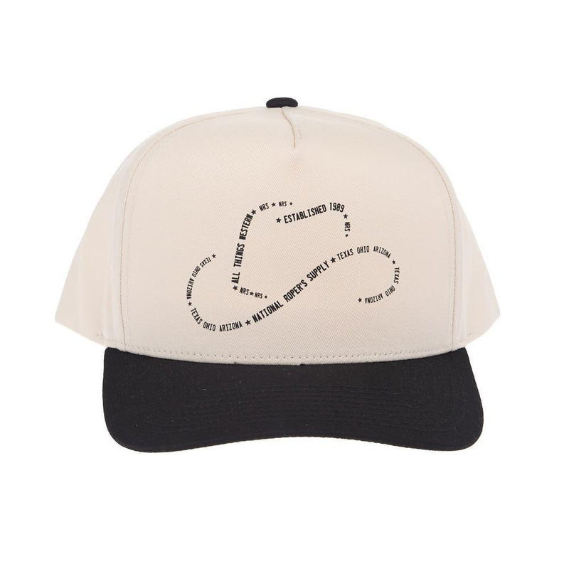 Ranch Cowboy Hat Outline Cream & Black Cap