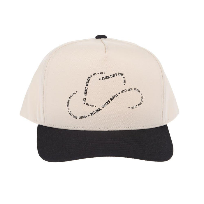 Ranch Cowboy Hat Outline Cream & Black Cap