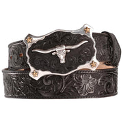 Men's Black Classic Longhorn Belt