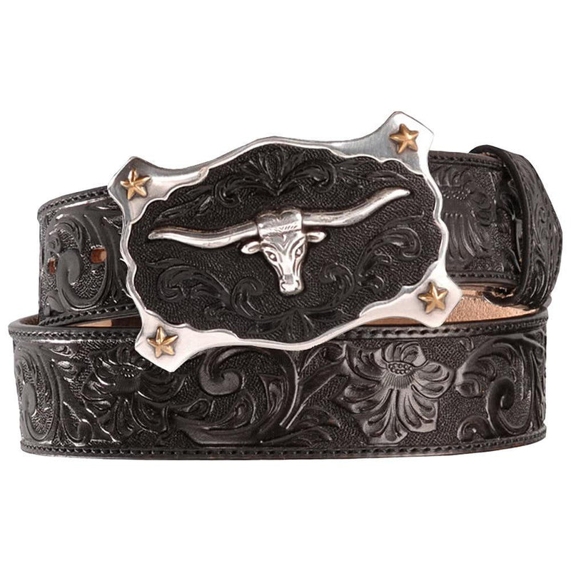 Men's Black Classic Longhorn Belt