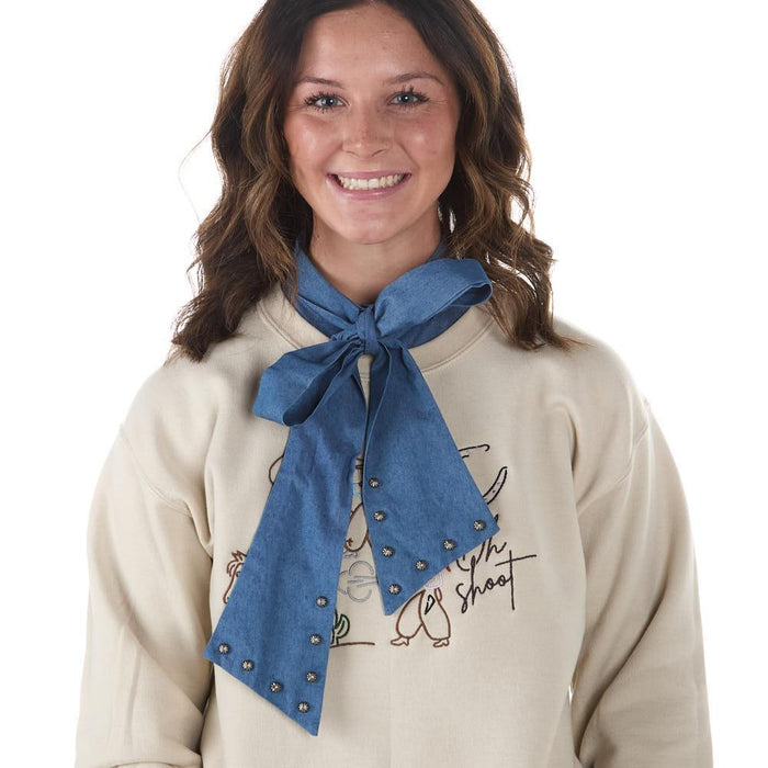 Denim Bow Collar