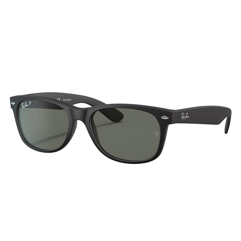 New Wayfarer Rubber Black & Green Polarized Sunglasses