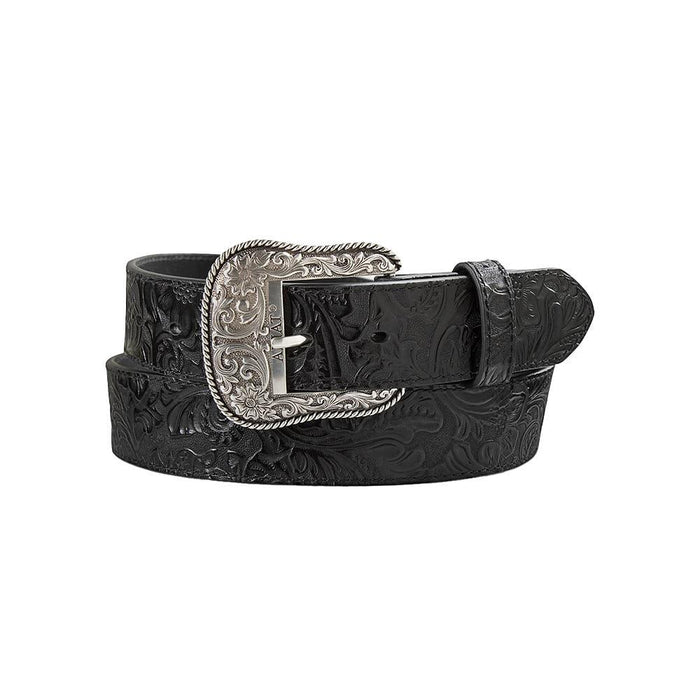Women's Black Floral Embellished Belt