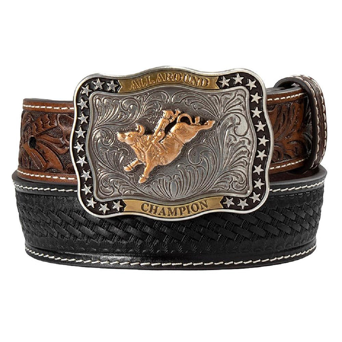 Boy's Basketweave Black & Brown Belt