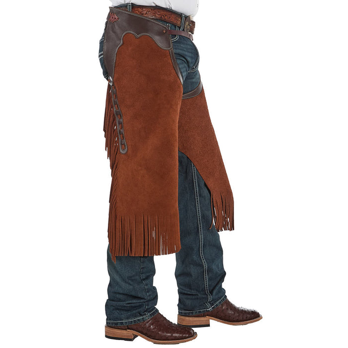 British Tan Roughout with Chocolate Border Arizona Chinks