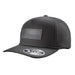 Men's Faux Leather Patch Black Logo Cap