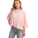 Wom Marled Short Sleeve Pink Blossom Sweater Top