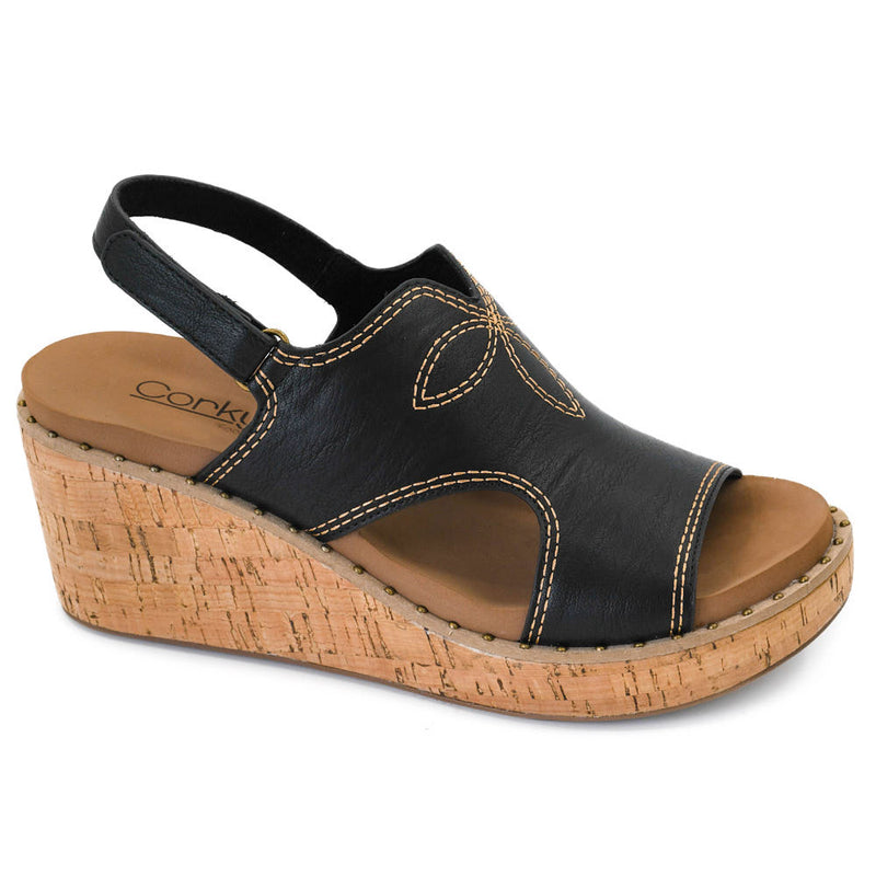 Women's Black Darlin Wedge Sandal