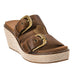 Women's Cognac Manifest Buckle Wedge Sandal