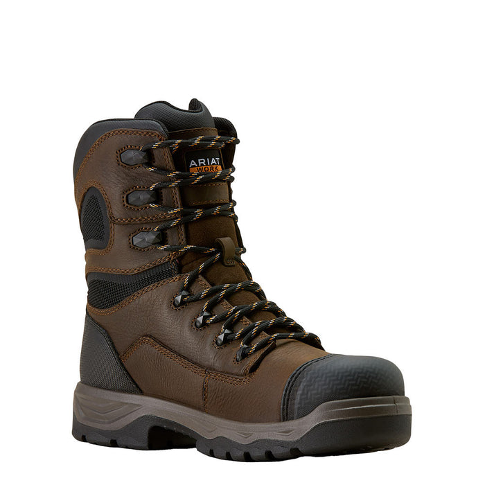 Men's Turbo DuraTread 8in Waterproof Brown Carbon Round Toe Work Boot