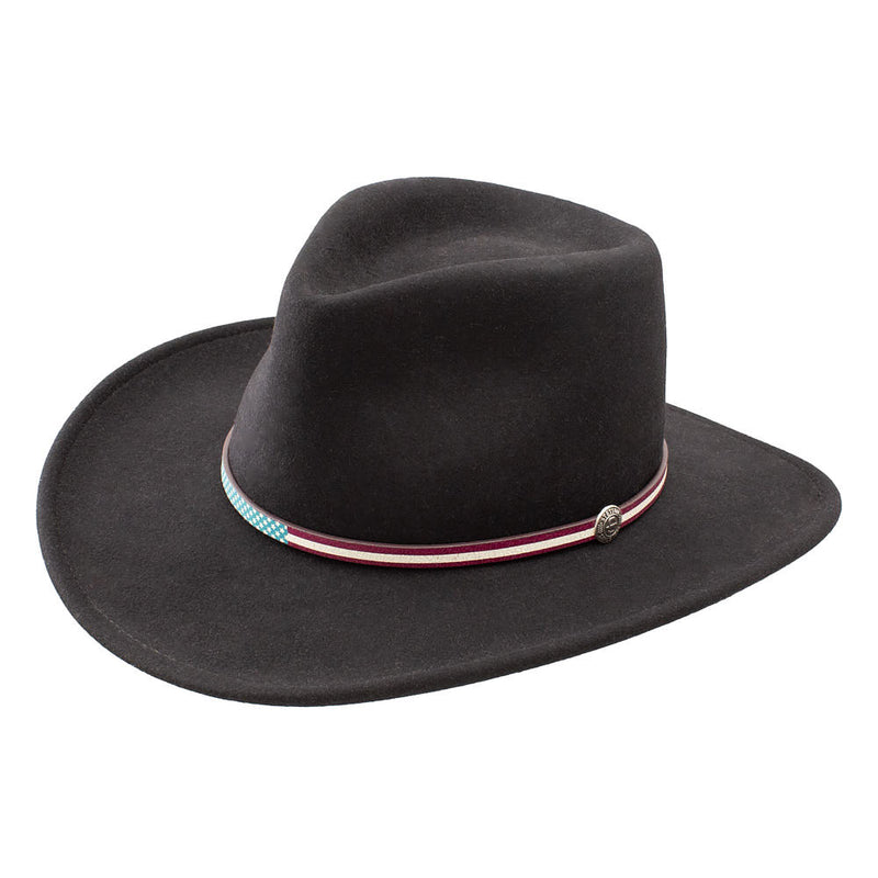 USA 250th Bozeman Black 3 1/4in Crushable Felt Hat