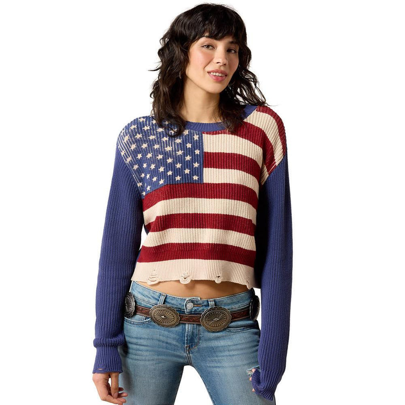 Women's Indigo Knit Americana Sweater