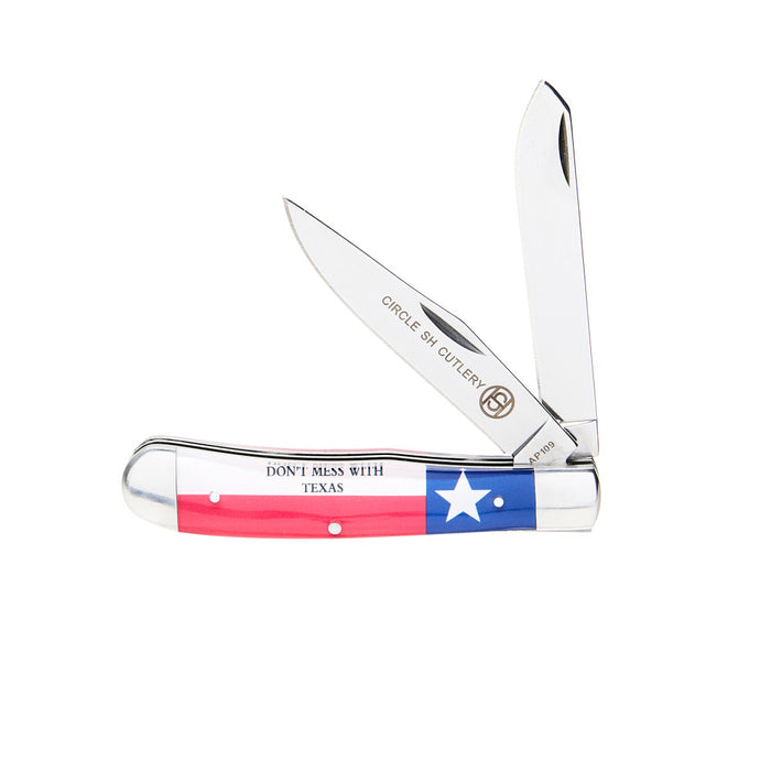 Circle SH Cutlery Don`t Mess With Texas Trapper Knife