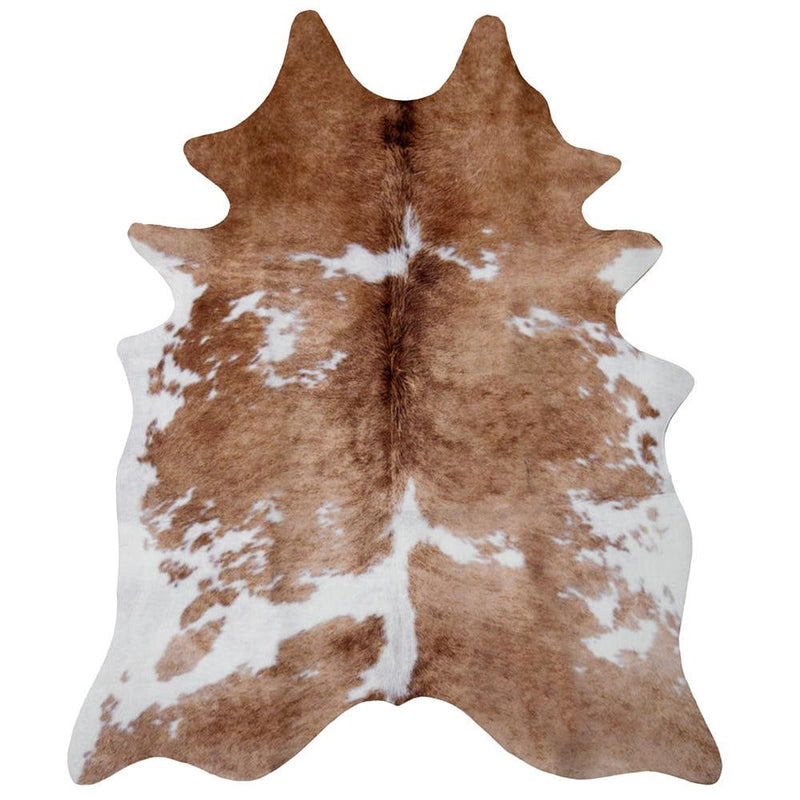 Small Faux Cowhide Light Bridle Accent Rug