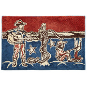 Patchwork Bandana Jacquard Strumming Cowboy Kitchen Rug 24x36