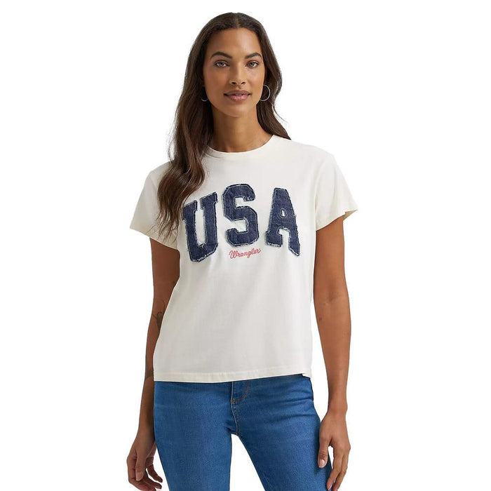 Women's USA Applique Egret Tee Shirt