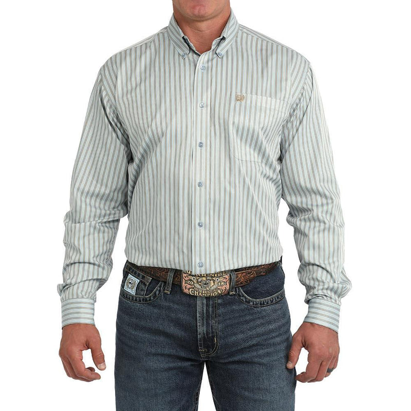 Men's Light Blue Striped Shirt