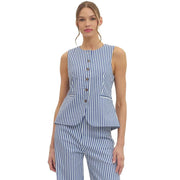 Women's Denim Striped Sleeveless Top
