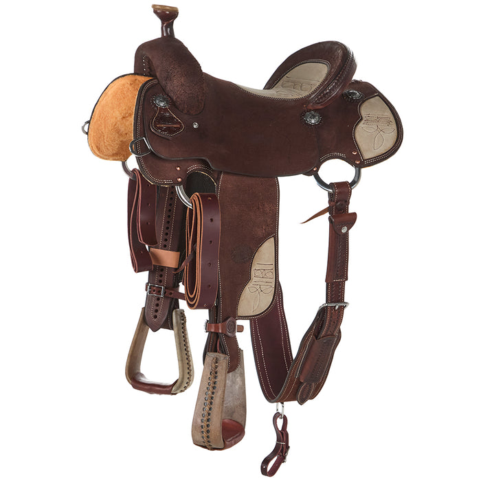 Chocolate Roughout Bootstitch All Around Saddle