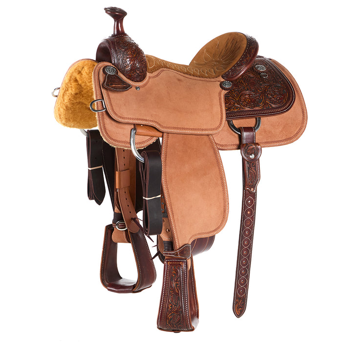14.5in 1/4 Breed Rose Tooled Team Roper