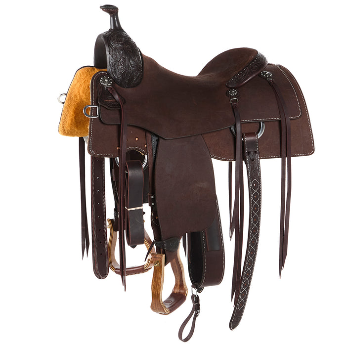 15.5in Chocolate 1/8 Breed Prairie Flower Performance Saddle