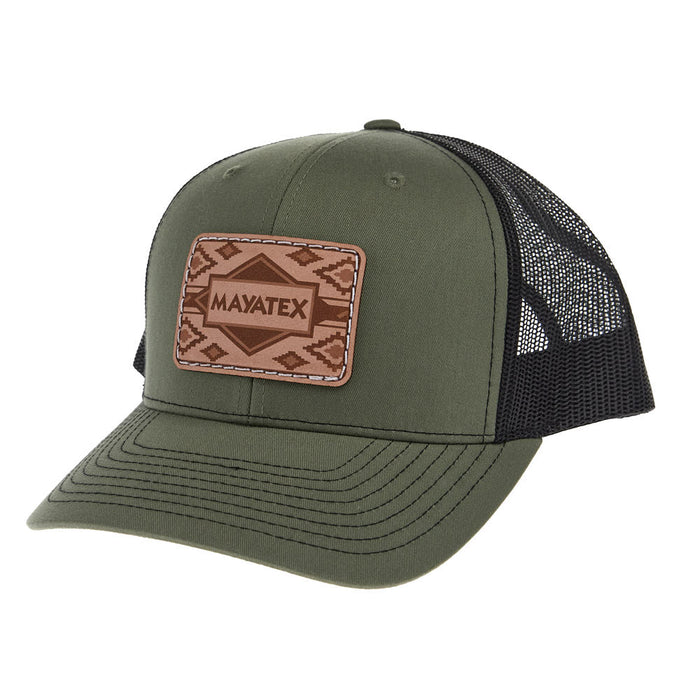 Loden and Black Leather Patch Mesh Back Cap