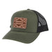 Loden and Black Leather Patch Mesh Back Cap