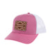 Hot Pink and White Leather Patch Mesh Back Cap