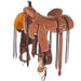 Roughout with White Buckstitch Seat Rig Ranch Saddle