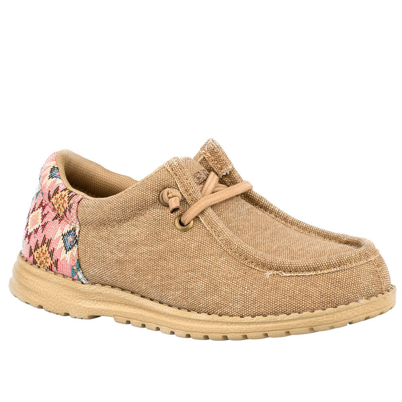 Youth Hang Loose Aztec Tan Canvas 2 Eyelet Casual Shoe