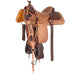 Roughout Two-Tone 1/4 Floral Tooled 14.5 Team Roping Saddle