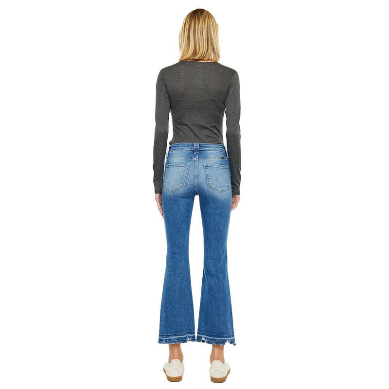 Women's Medium Wash Crop Boot Cut Jean