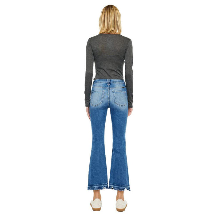 Women's Medium Wash Crop Boot Cut Jean