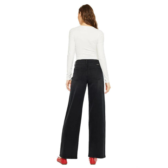 Women's Black High Rise Wide Leg Jean