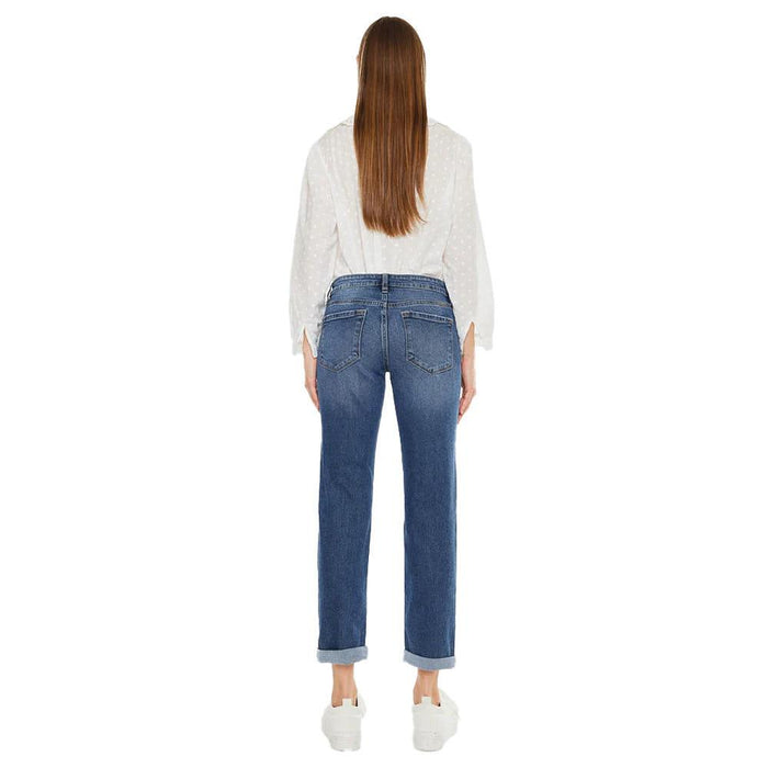 Women's Dark Wash Slim Boyfriend Fit Jean