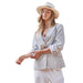 Women's Light Blue Portside Linen Blazer