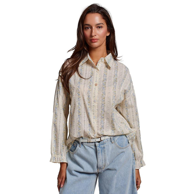 Women's Cream Blossom Whisper Stripe Blouse