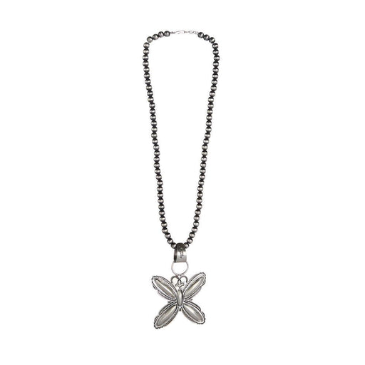 Sterling Silver Butterfly Navajo Pearl Necklace