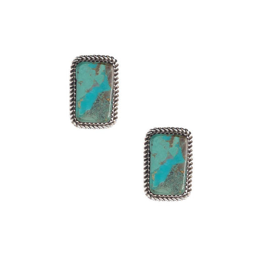Sterling & Turquoise Rectangle Post Earrings