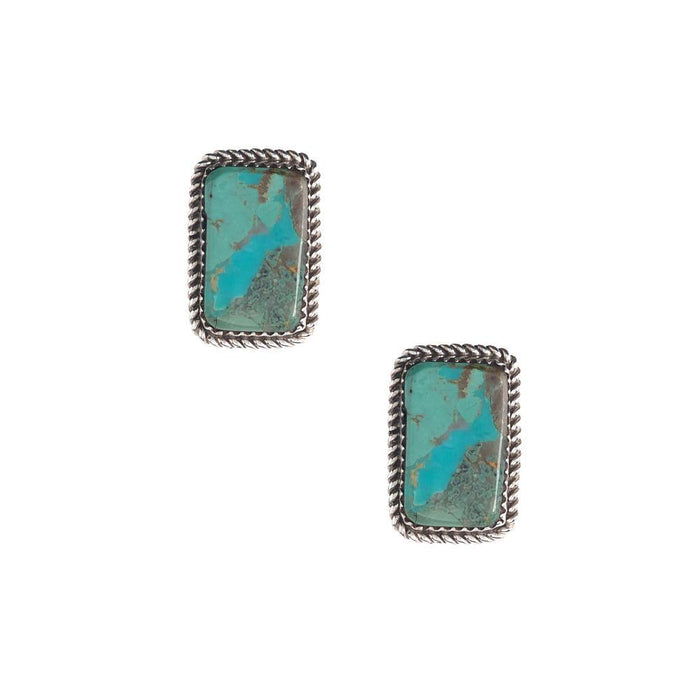 Sterling & Turquoise Rectangle Post Earrings