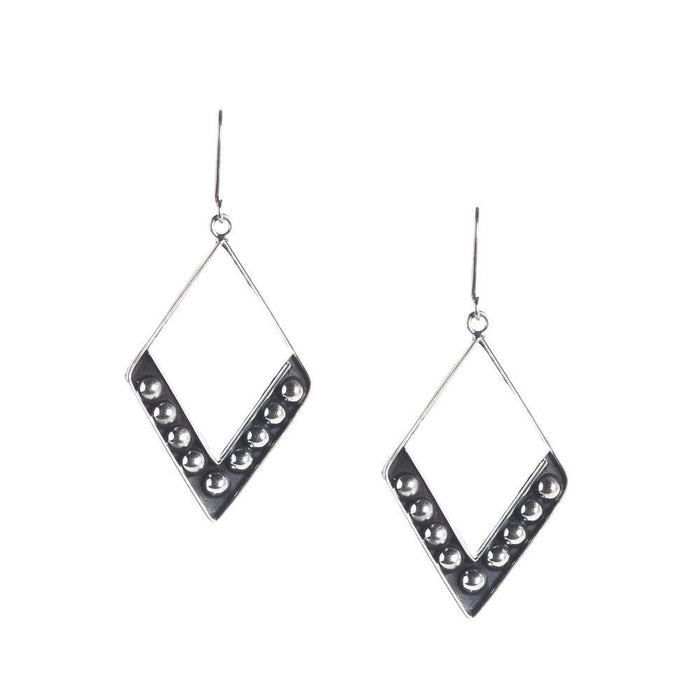 Sterling Dot Diamond Earrings