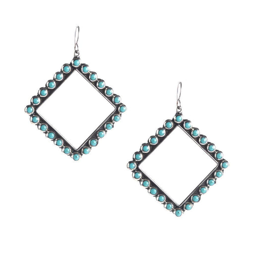 Sterling & Turquoise Diamond Earrings
