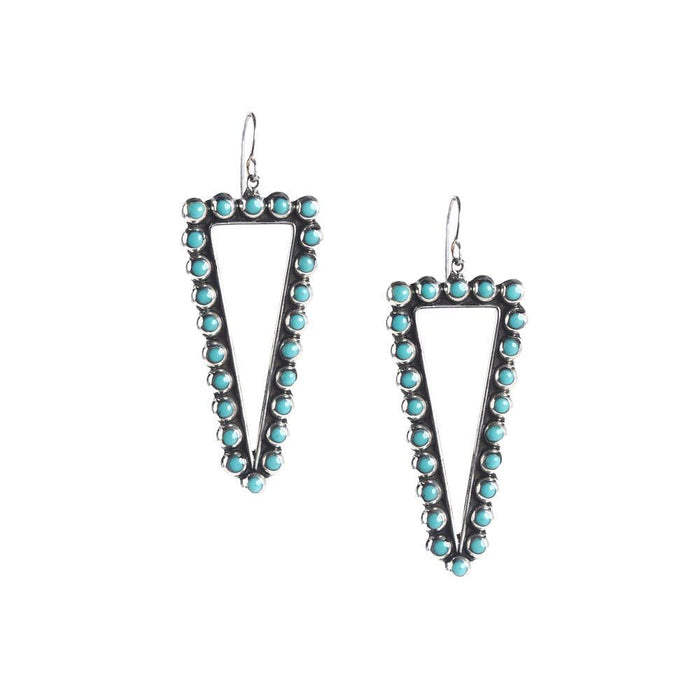 Sterling & Turquoise Drop Triangle Earrings