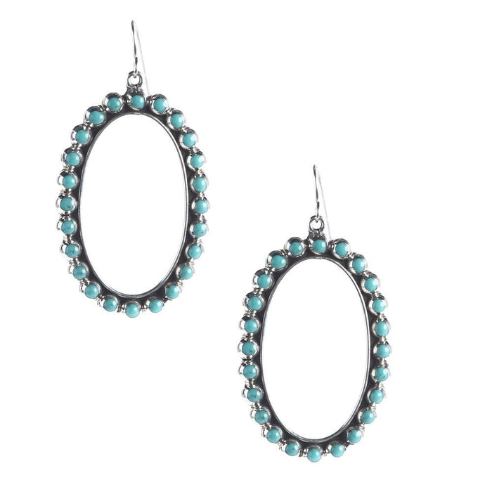 Sterling & Turquoise Oval Earrings