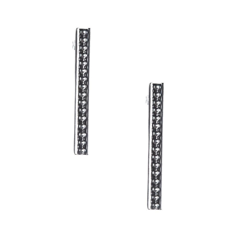 Sterling Dot Bar Earrings