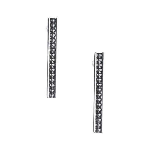 Sterling Dot Bar Earrings